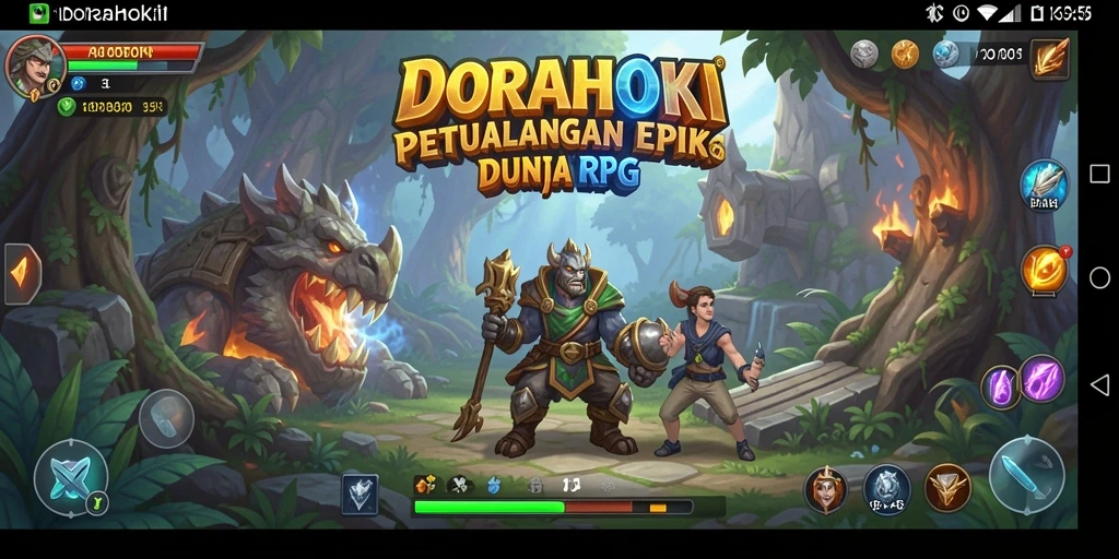 Tampilan gameplay menakjubkan di DORAHOKI dengan aksi RPG yang seru.