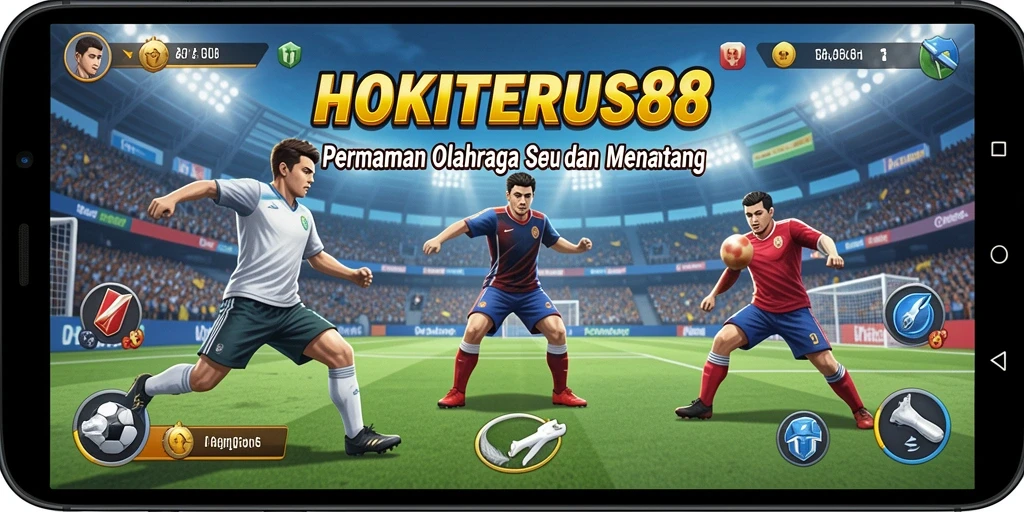 Tampilan gameplay HOKITERUS88 dengan aksi olahraga yang mendebarkan.