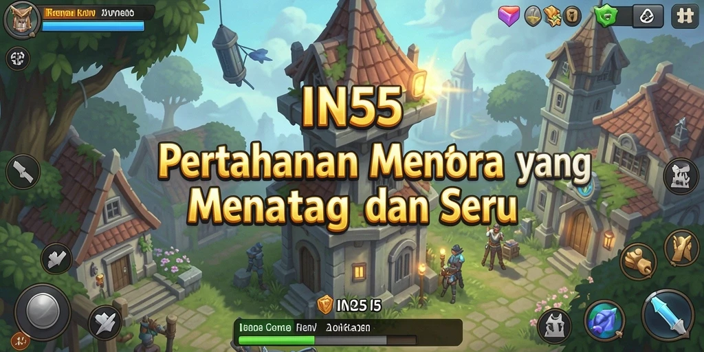 Tampilan gameplay menara yang seru dan strategis di INS55.
