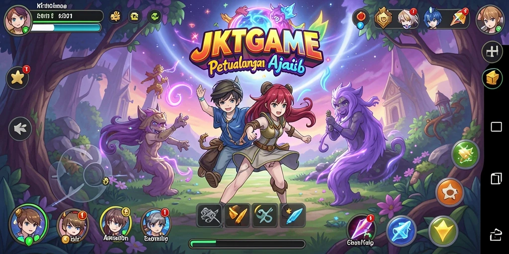 Tampilan gameplay menarik JKTGAME menampilkan karakter Anime yang dinamis.