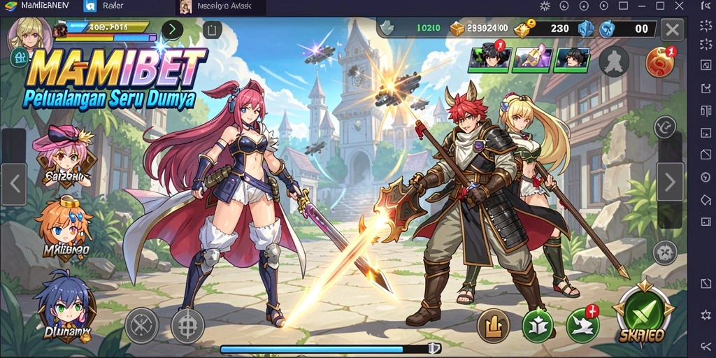 Screenshot gameplay MAMIBET menampilkan aksi seru karakter anime.