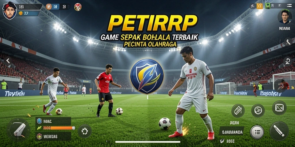 Tampilan gameplay seru dalam PETIRRP, dengan aksi sepak bola yang mendebarkan.