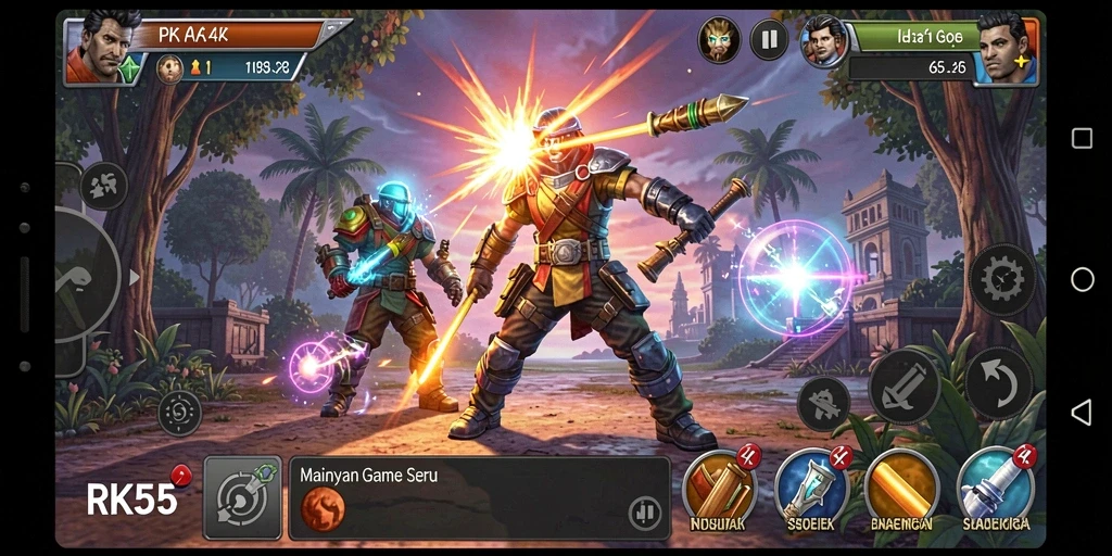 Tampilan gameplay RK55 yang menarik dan penuh warna.