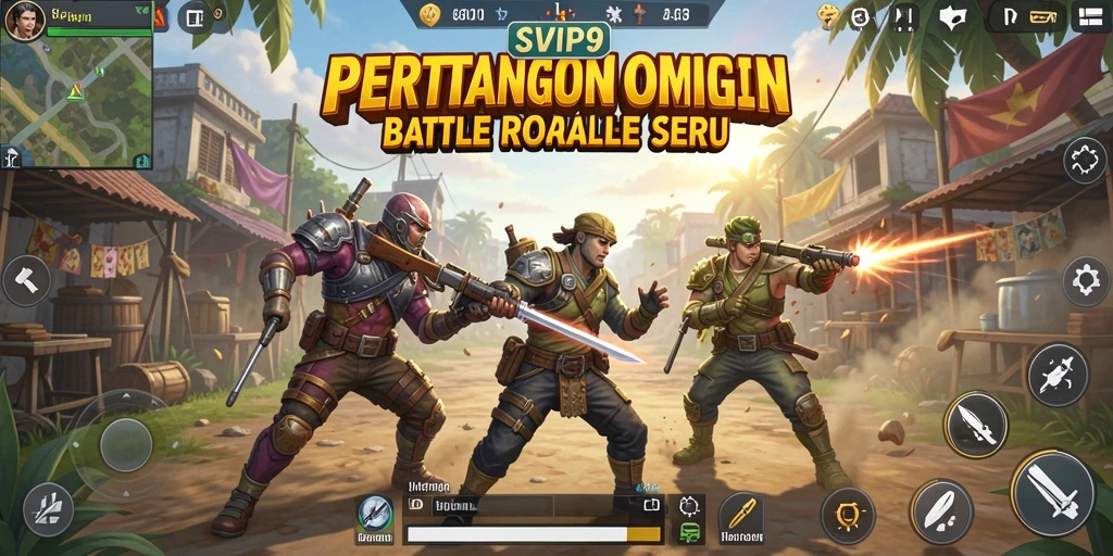 Tampilan gameplay seru dalam pertarungan Battle Royale di SVIP9.